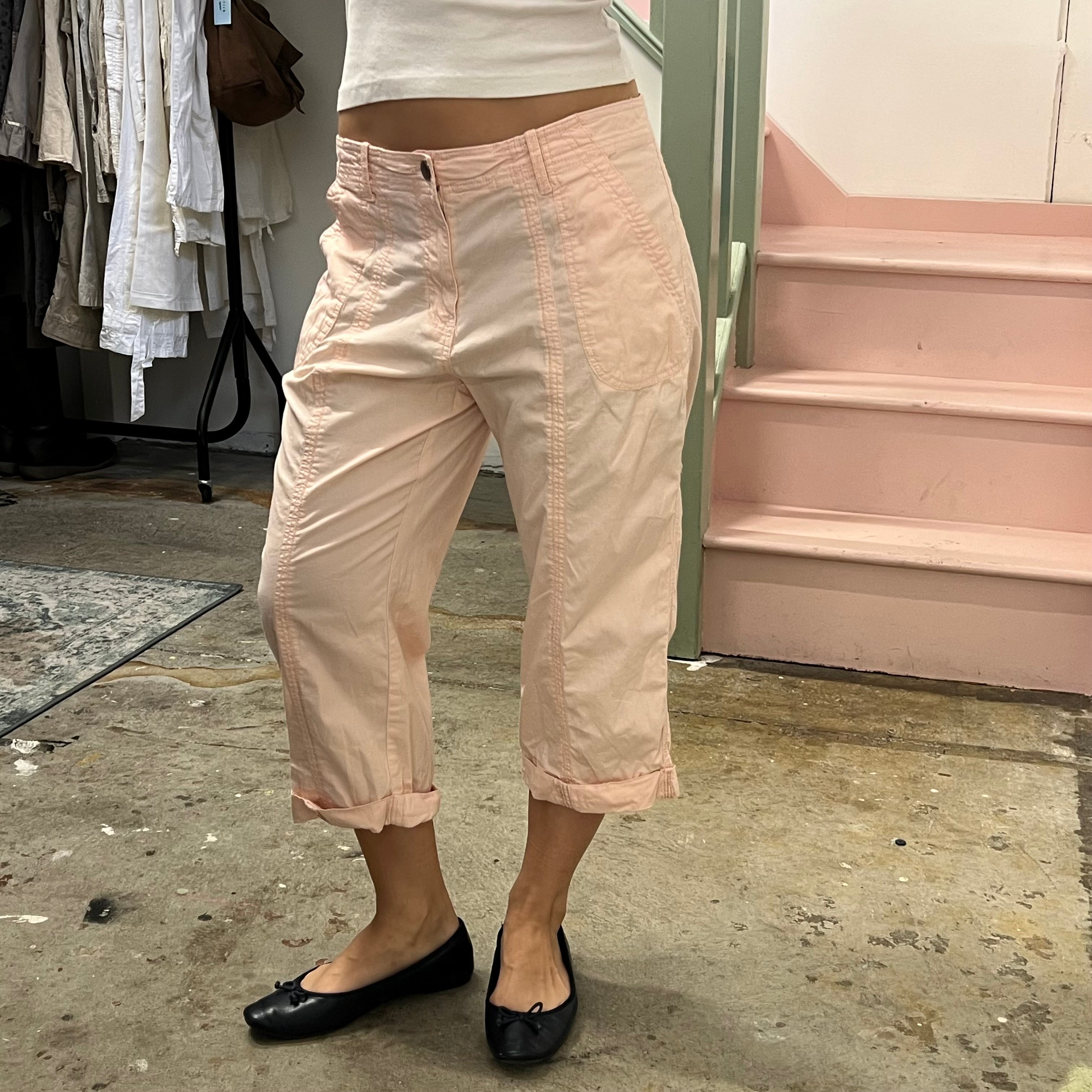 Baby pink cargo capris