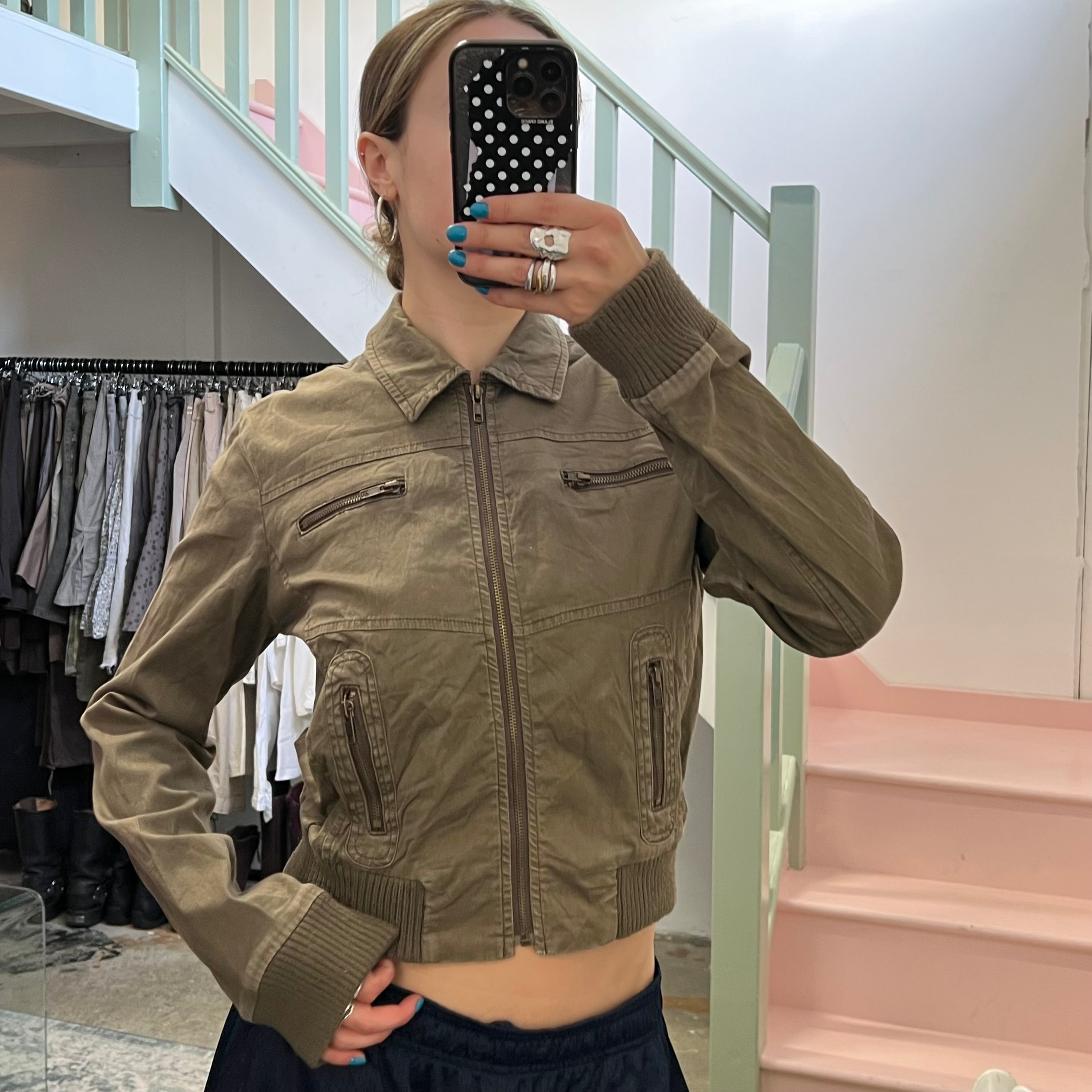 Khaki bomber jacket