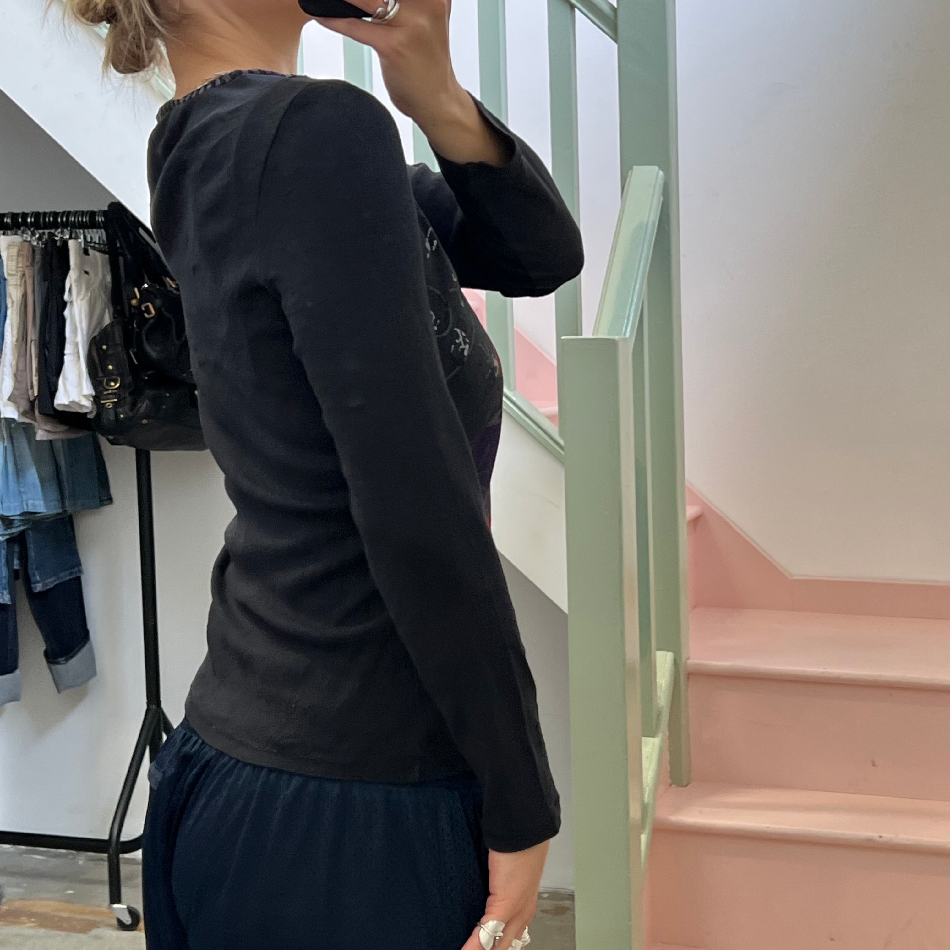 Graphic print long sleeve top