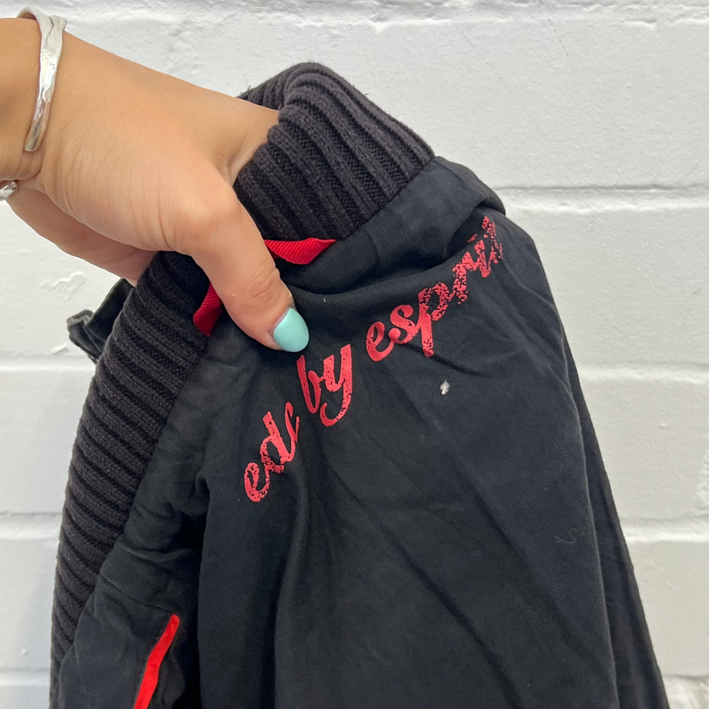 Esprit black zip up utility style jacket