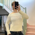 Cream chunky knit off shoulder sweater