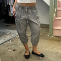 Grey balloon style cuffed cargo capris