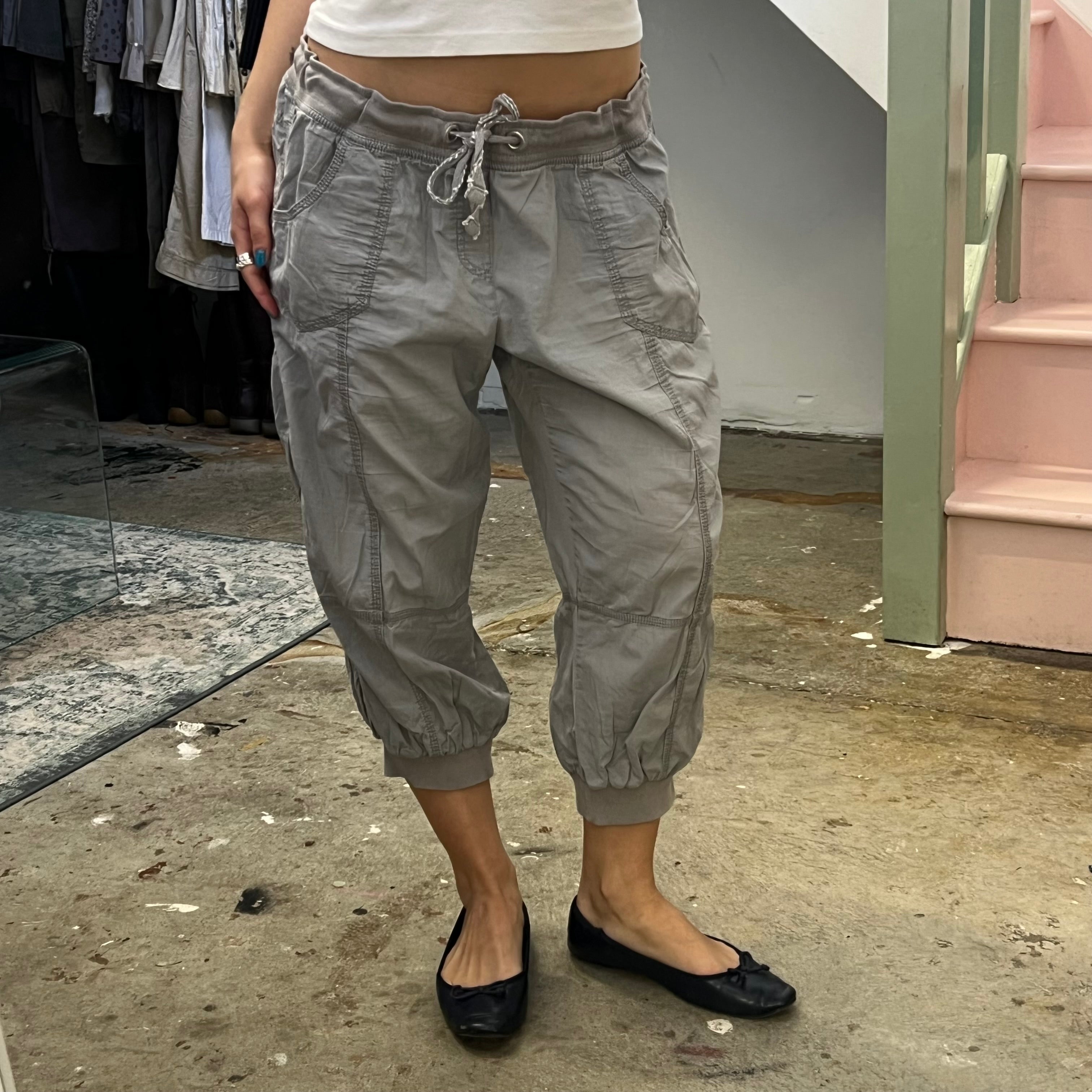 Grey balloon style cuffed cargo capris