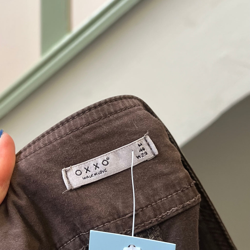 Brown wide leg baggy cargo trousers