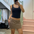 Brown cargo mini skirt