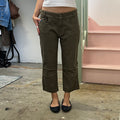 Khaki denim capris