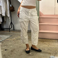 White sporty cargo capris