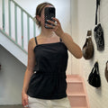 Black tie waist vest