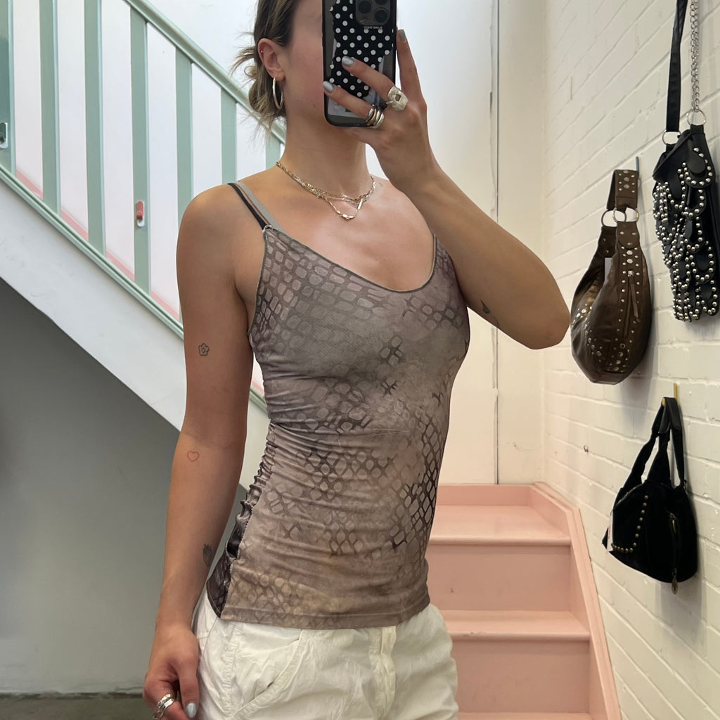 Grey snakeskin cami