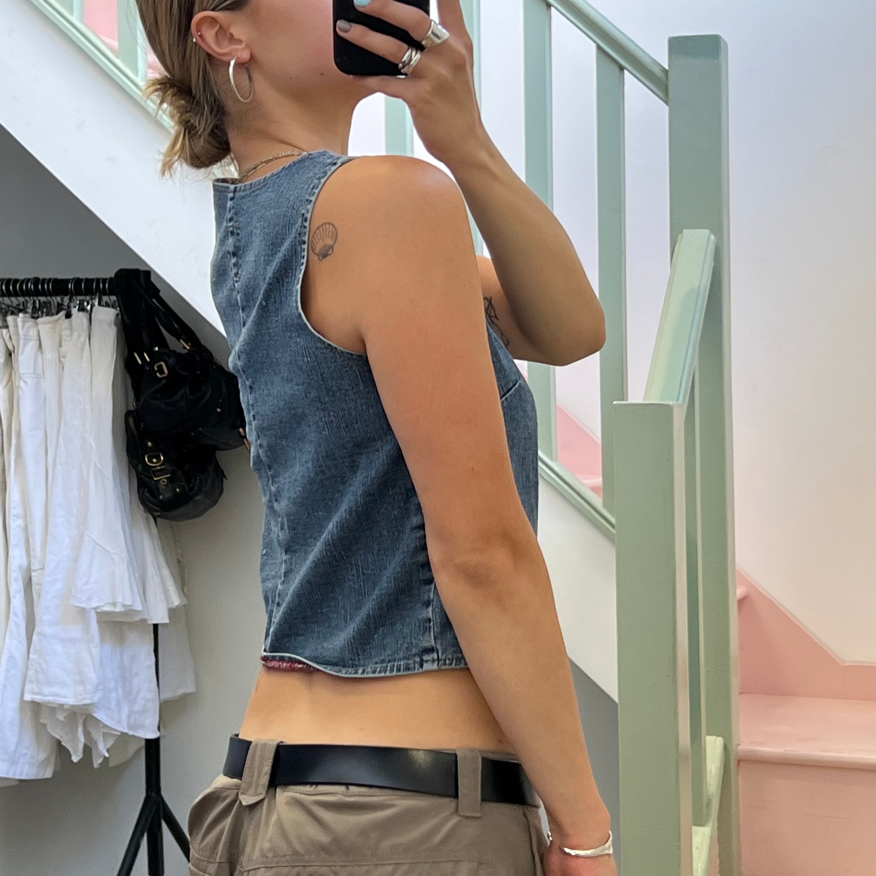 Denim vest top