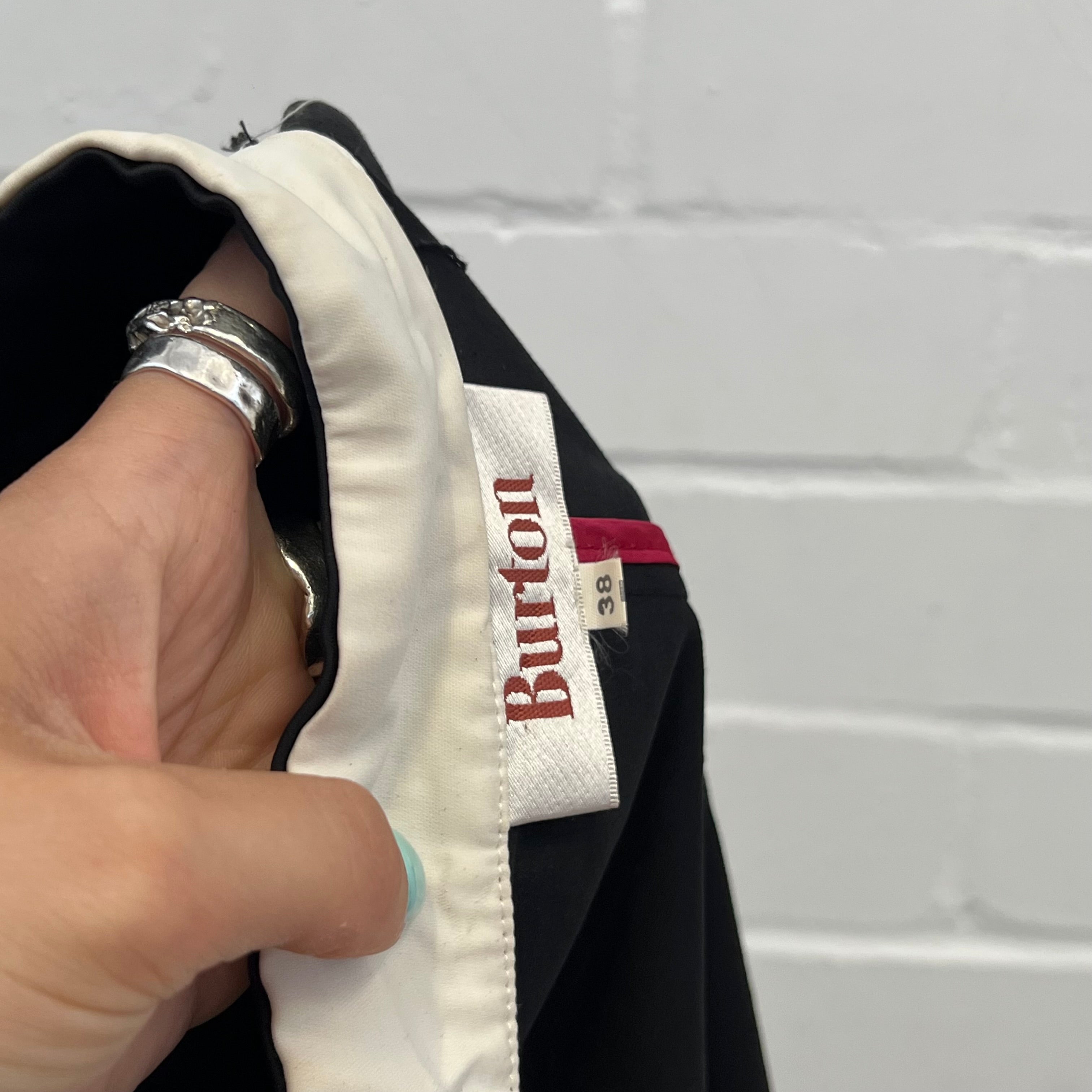 Burton black and white fitted satin jacket