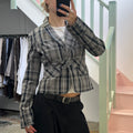 Motivi grey checkered fitted blazer