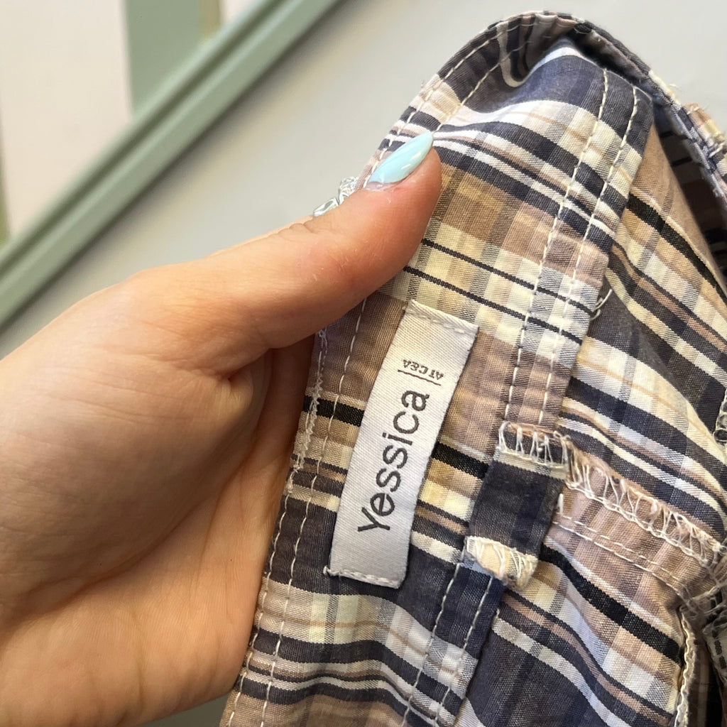 Yessica checkered tailored capris