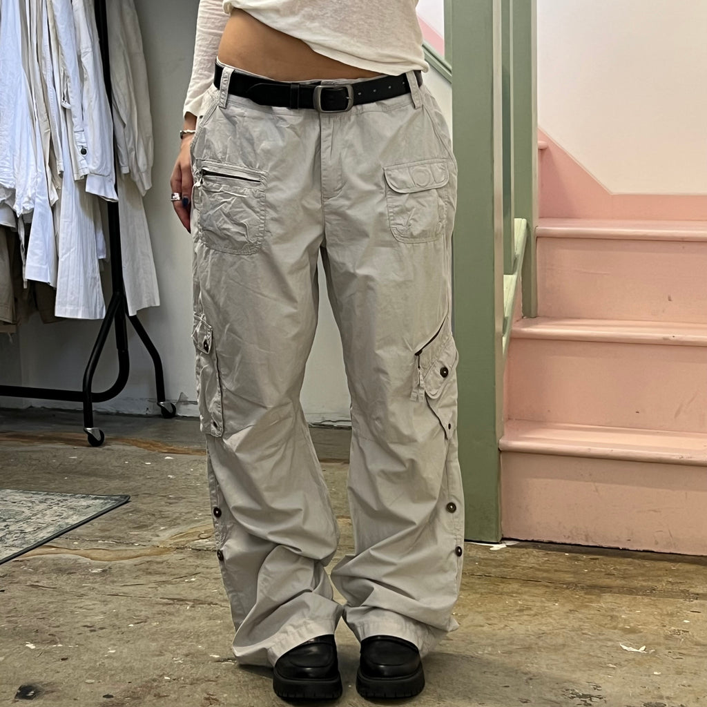 Grey baggy cargo trousers