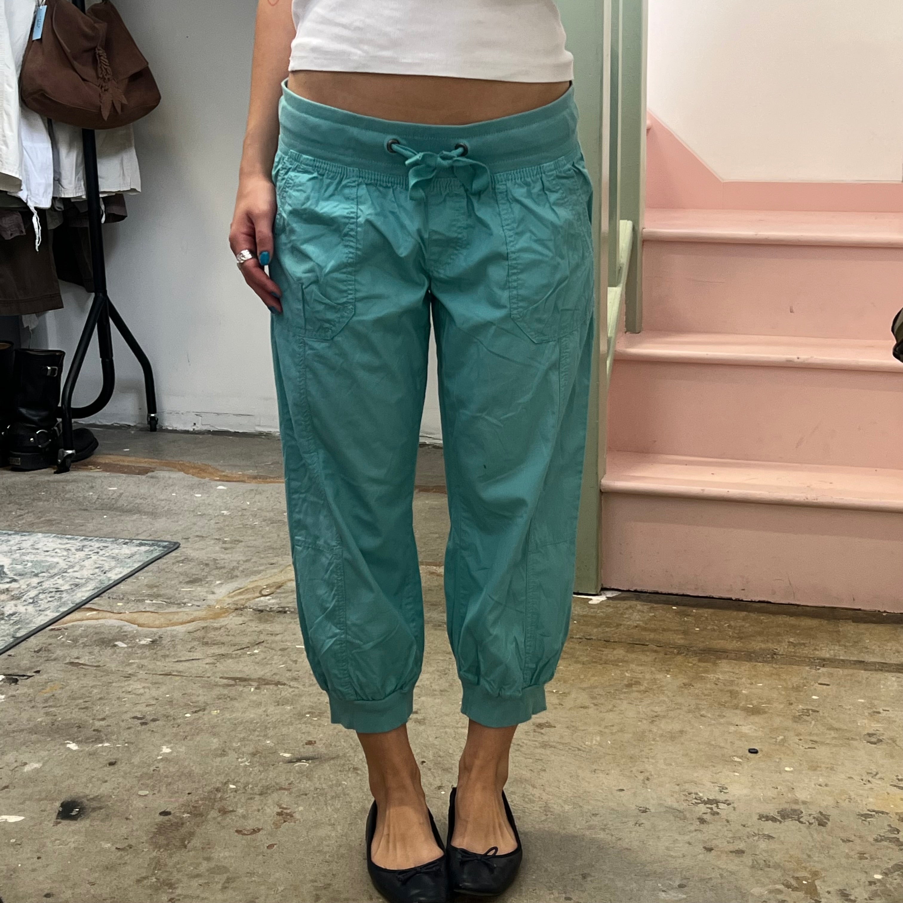 Baby blue cuffed capris