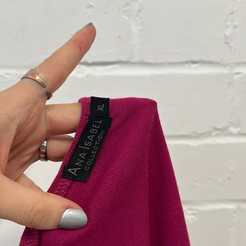 Dark pink graphic print long sleeve top