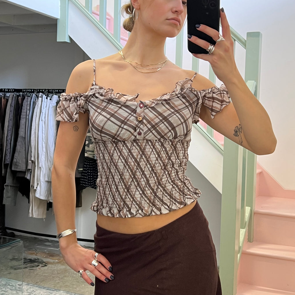 Miss Sixty check off shoulder blouse