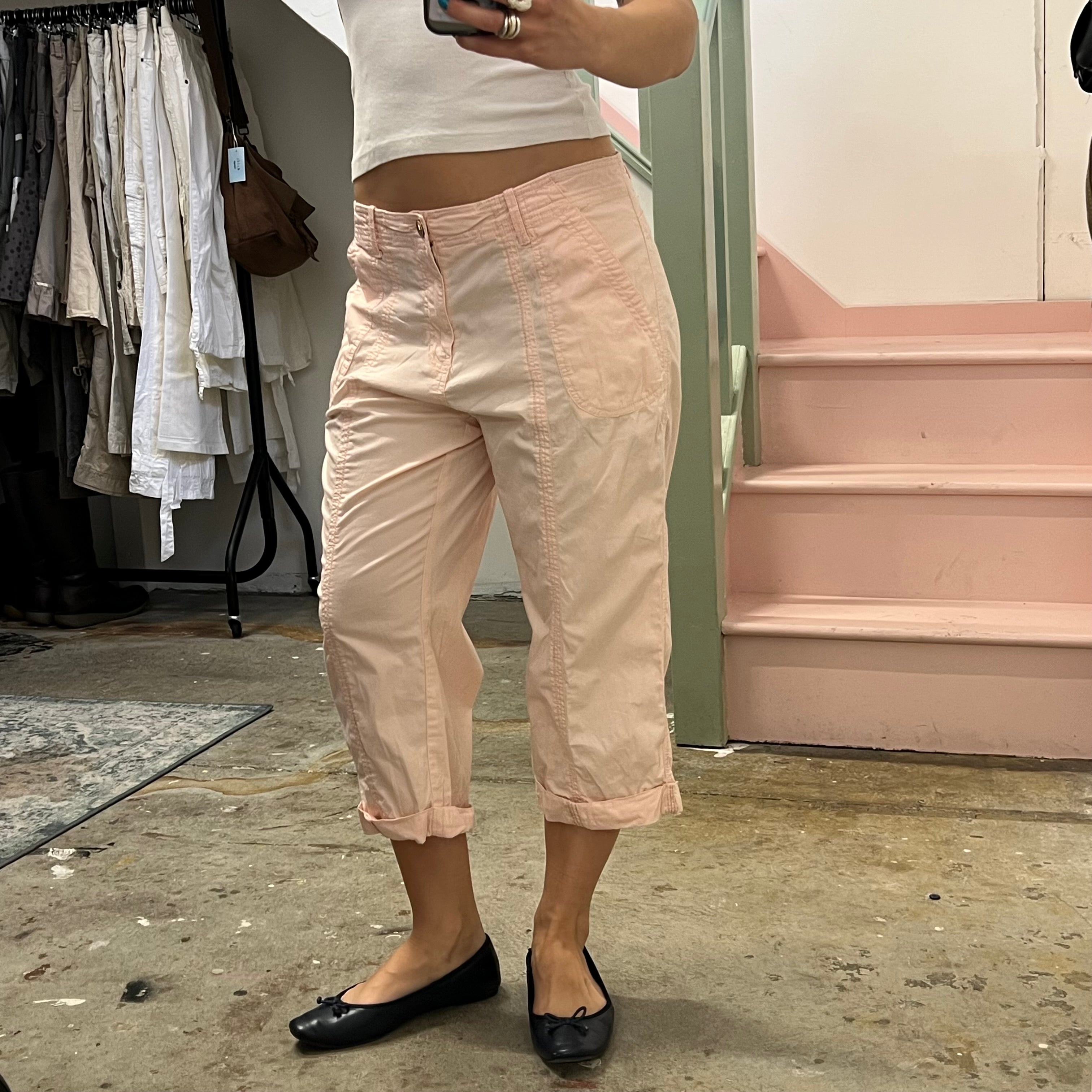 Baby pink cargo capris