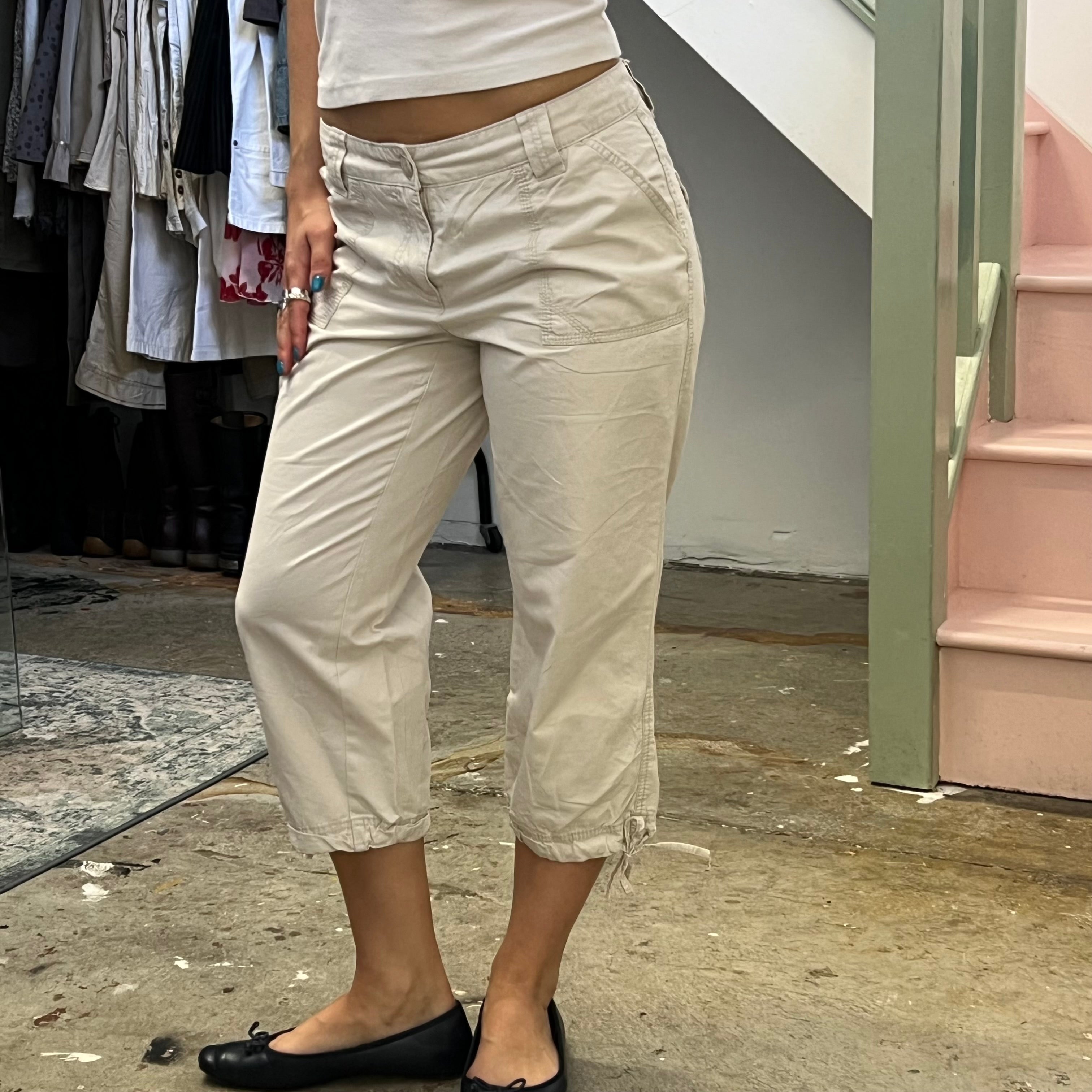 Street One cream wide leg cargos