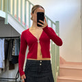 Red hook and eye cardigan
