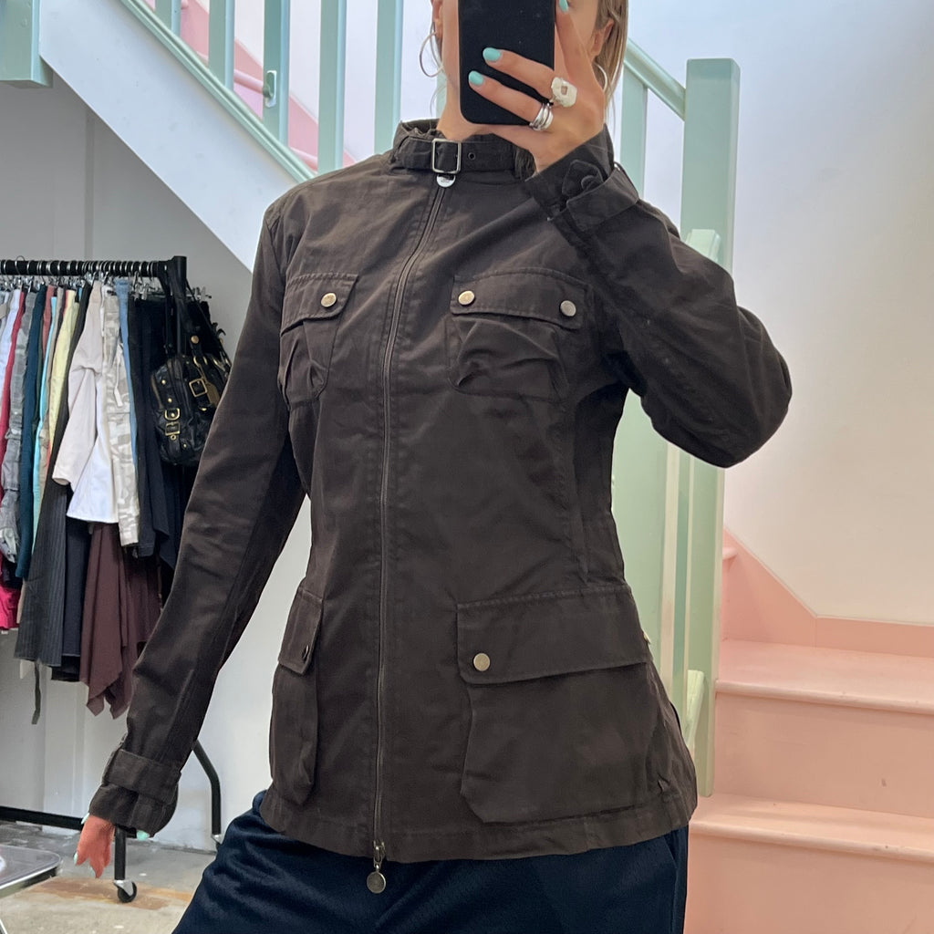 Brown fitted utility style jacket