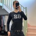 Esprit black and silver printed top