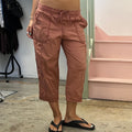 Orange rust tie waist cargo capris