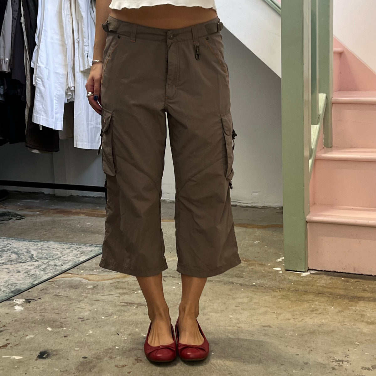 Brown cargo capris