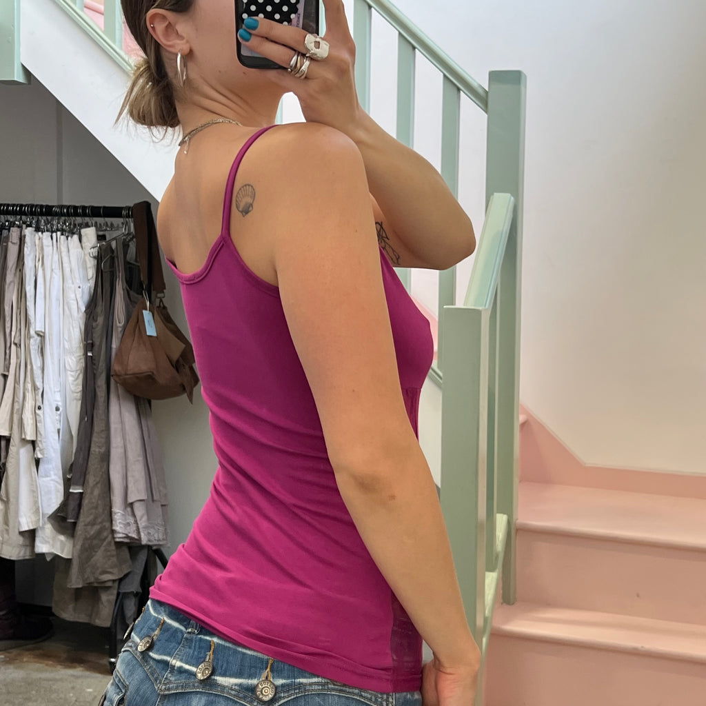 Dark pink ruched cami