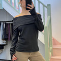 Esprit grey off shoulder sweater