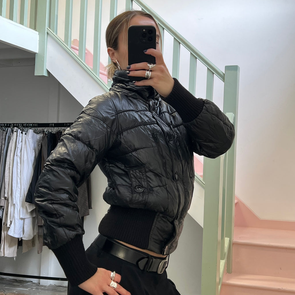 ONLY black utility puffer coat