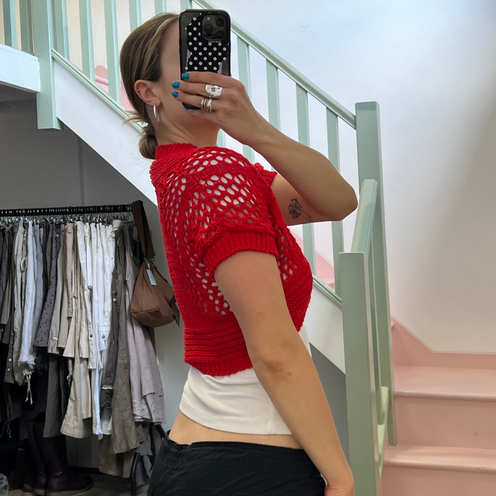 Red knitted bolero