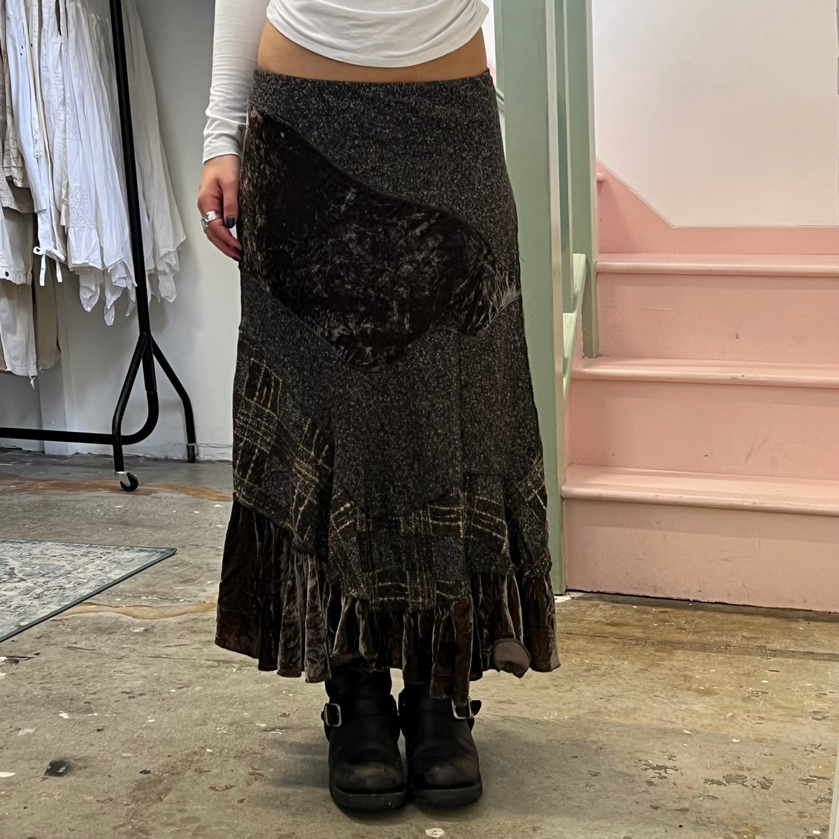 Patchwork maxi skirt