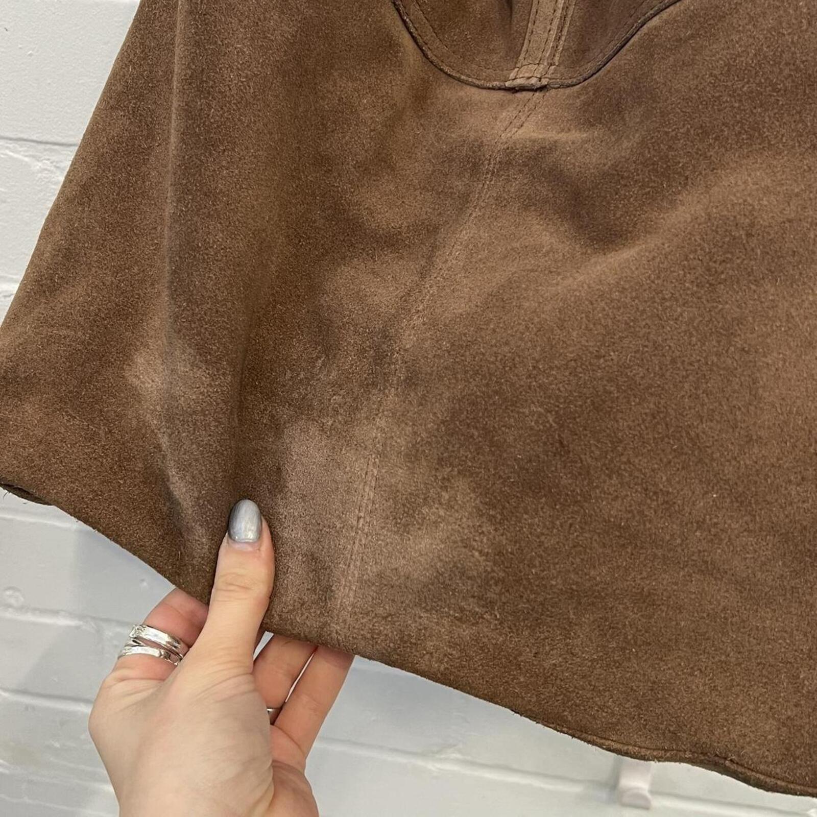 Brown suede leather slouchy vintage bag