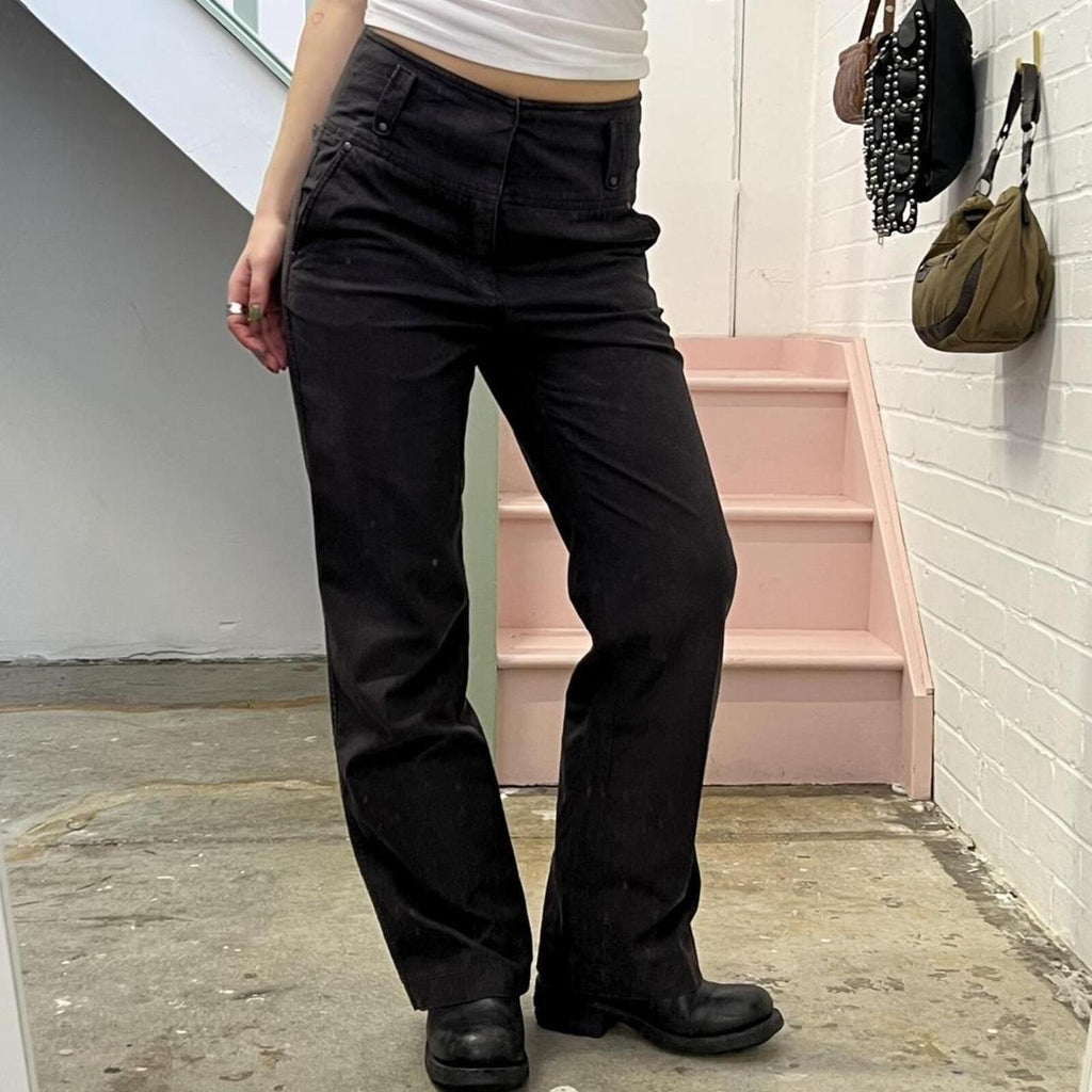 Mexx brown high rise tailored wide leg vintage trousers
