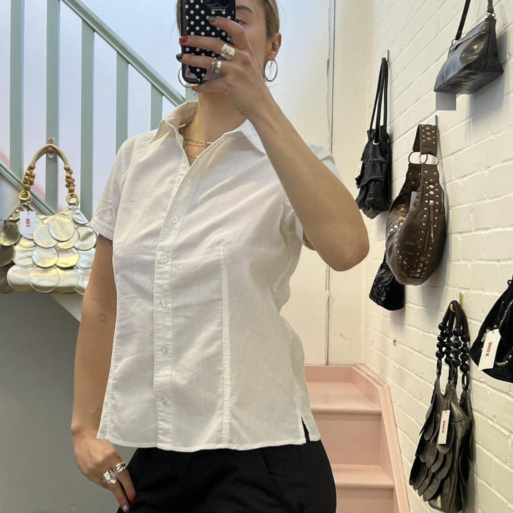 Biaggini white striped fitted vintage shirt