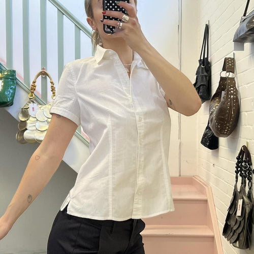 Biaggini white striped fitted vintage shirt