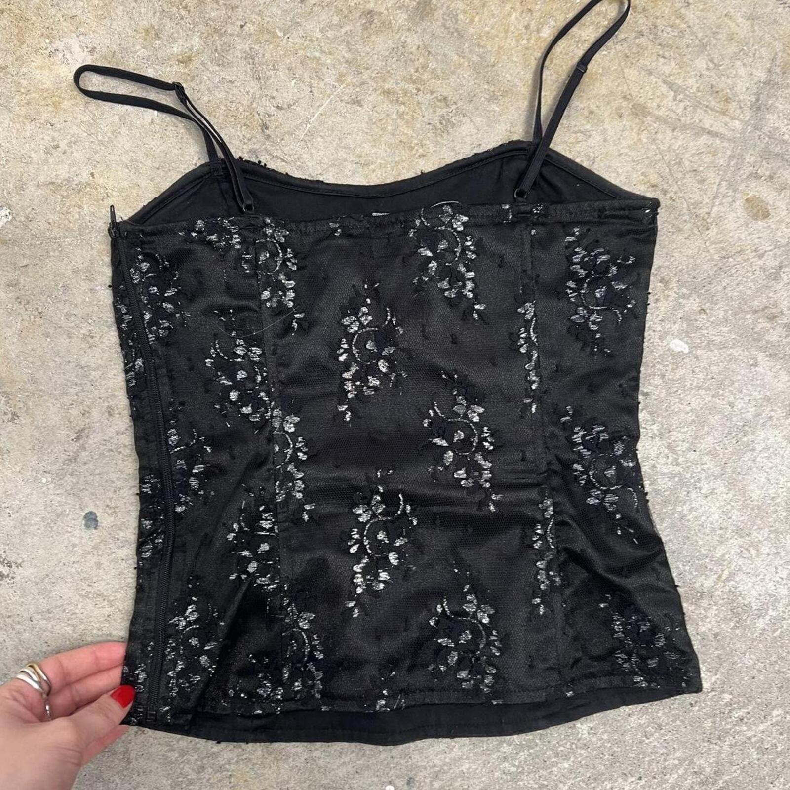 Black lace vintage corset with boning