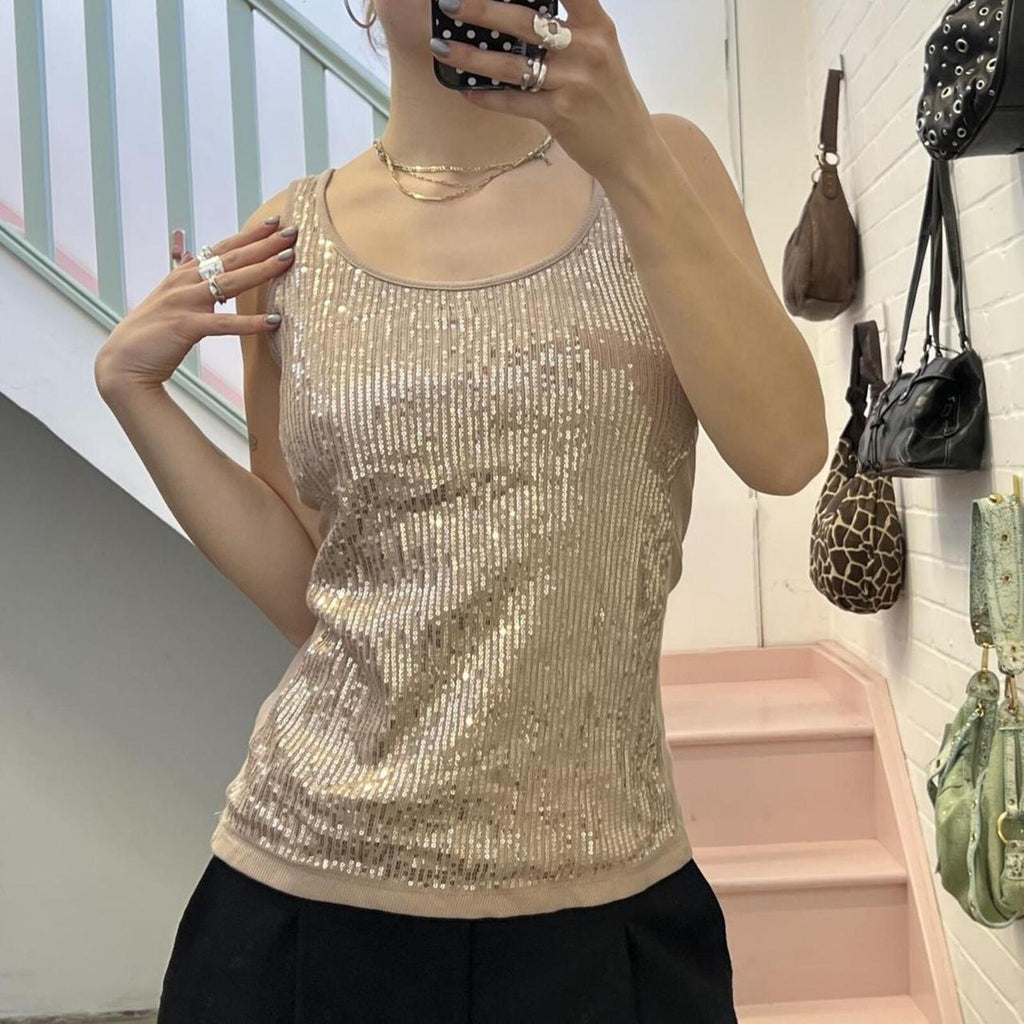 Orsay sequin cream vintage vest