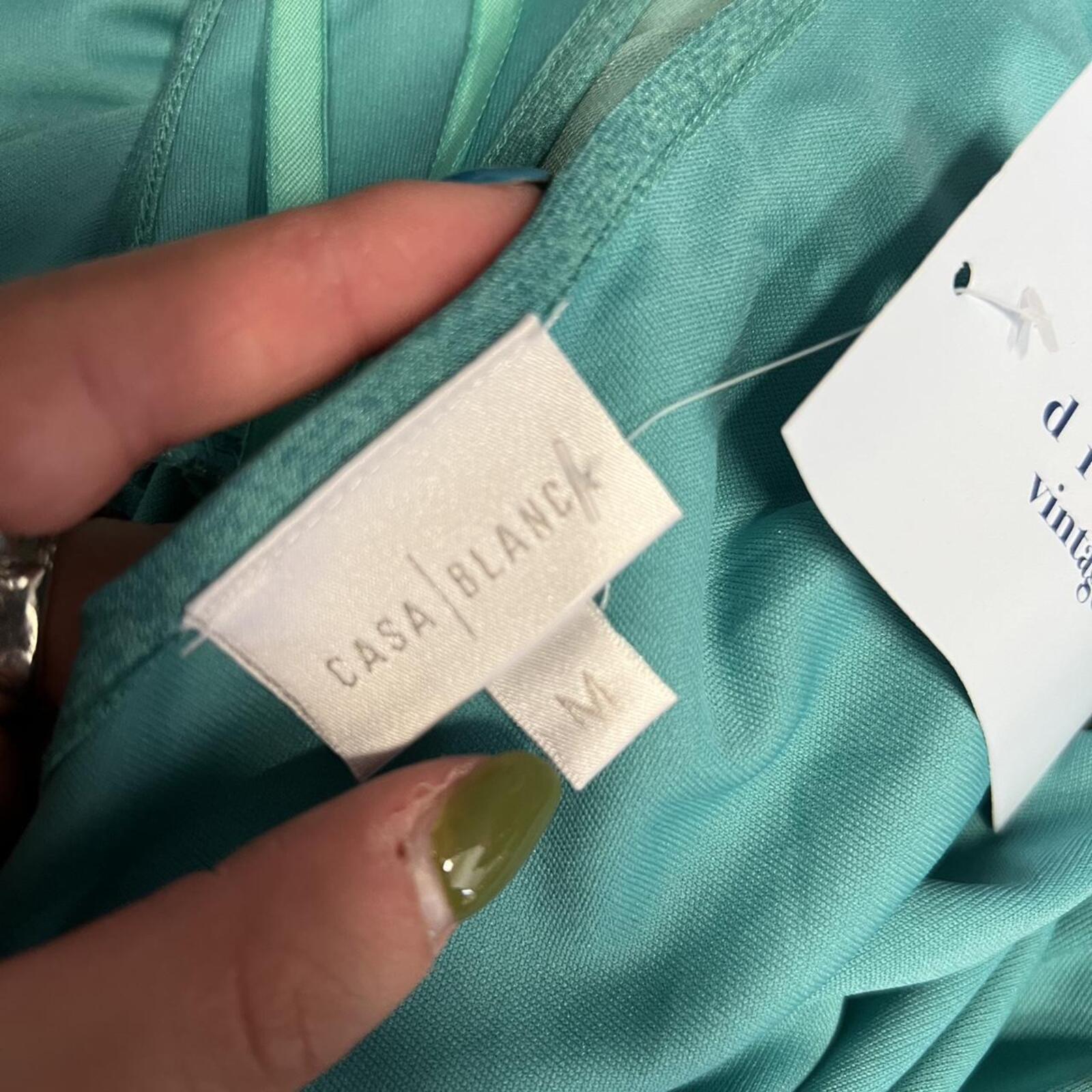 Teal turquoise v neck tie waist mini dress