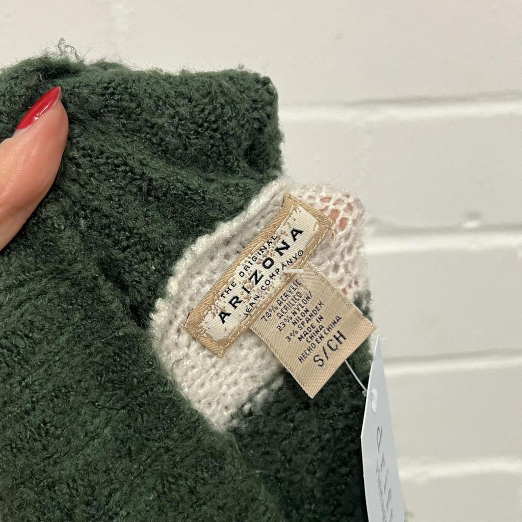 green and white off shoulder vintage striped sweater