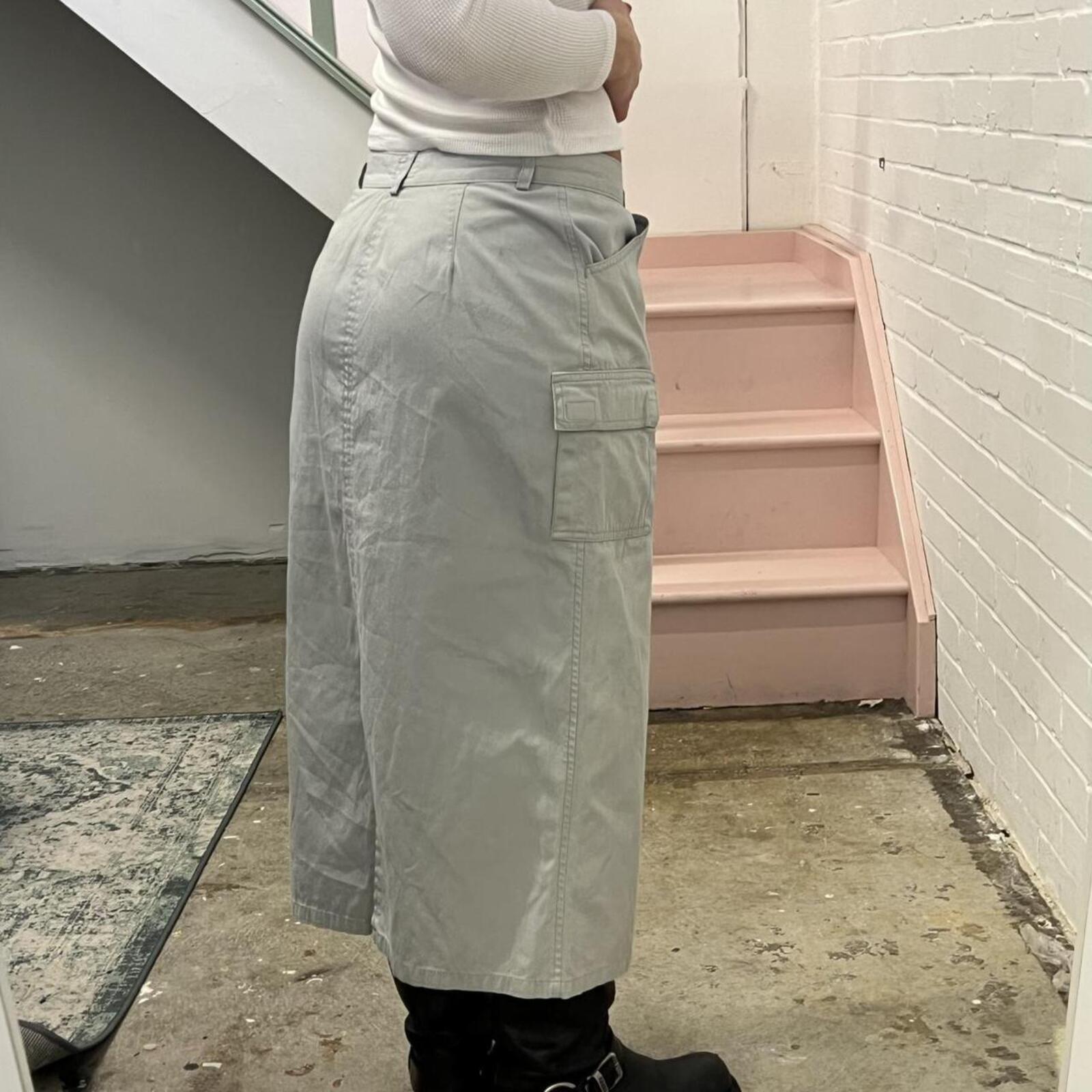 Oops grey vintage cargo maxi skirt