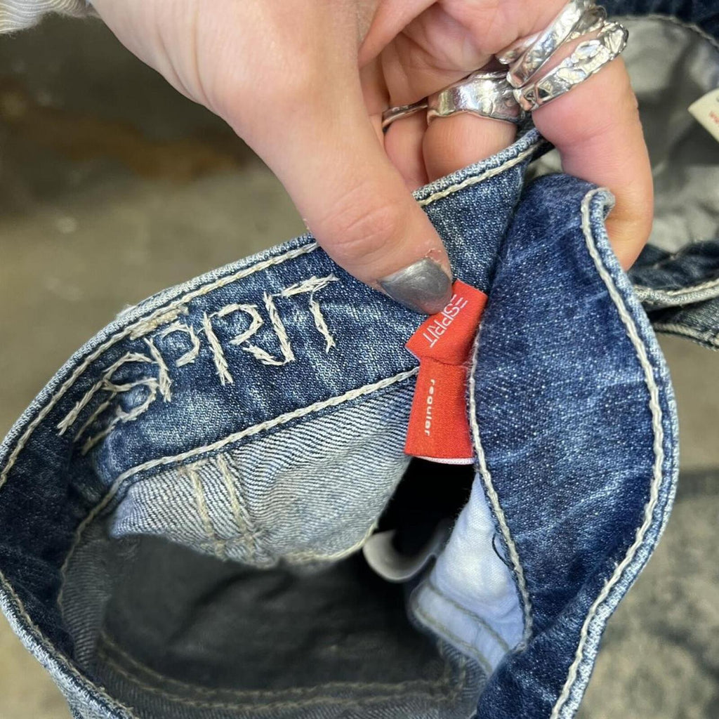 Esprit light wash low rise studded vintage flared jeans