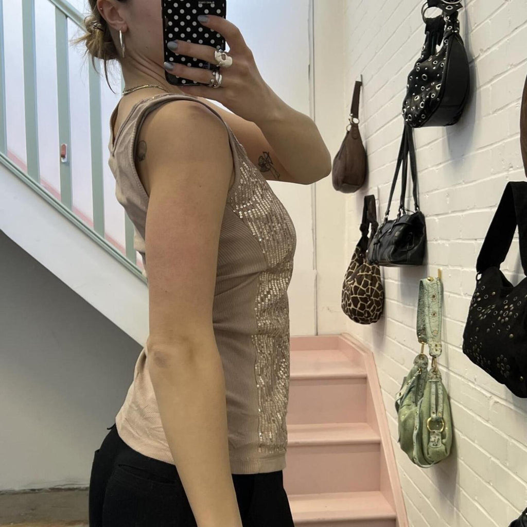 Orsay sequin cream vintage vest