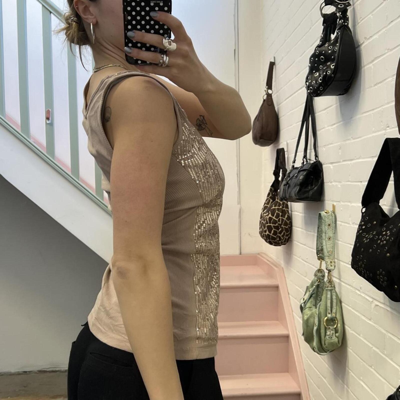 Orsay sequin cream vintage vest