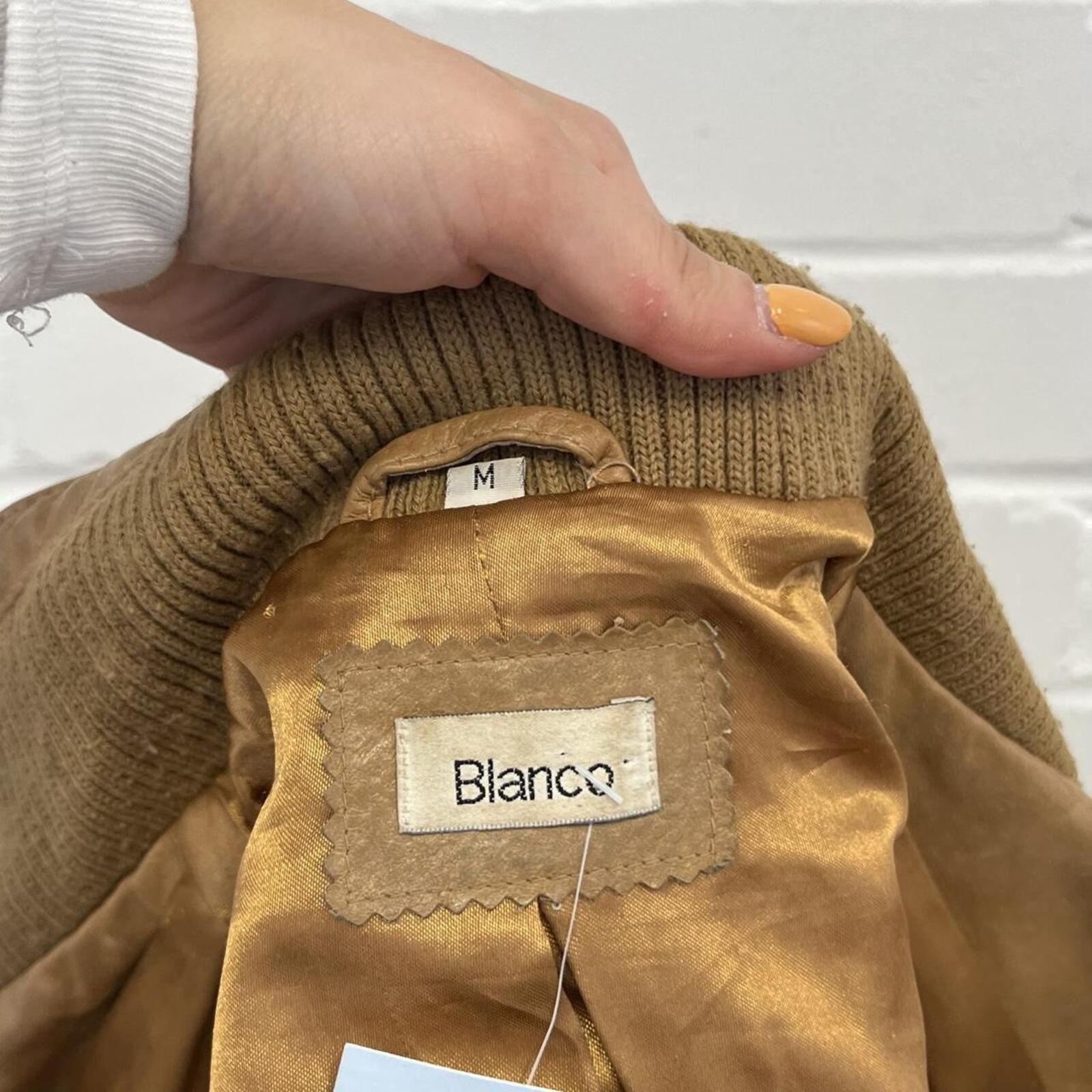 Tan brown real leather zip up fitted bomber jacket