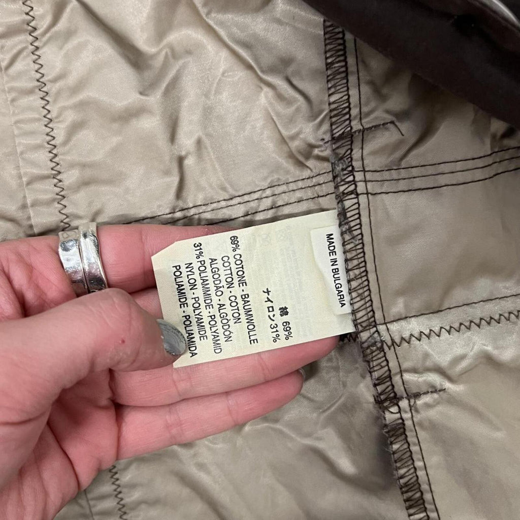 Guess brown and cream utility style button up vintage distressed archival lightweight jacket