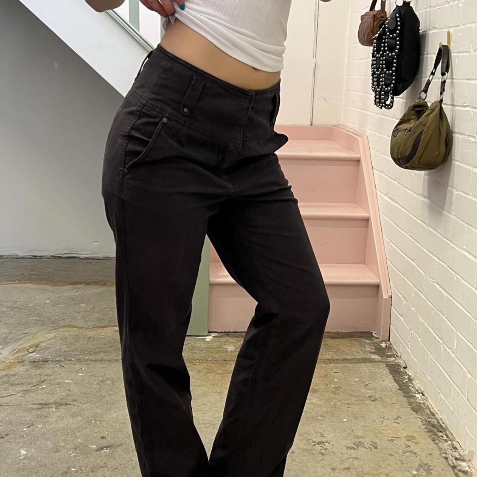 Mexx brown high rise tailored wide leg vintage trousers