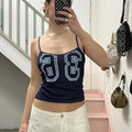Navy and blue sporty vintage number vest