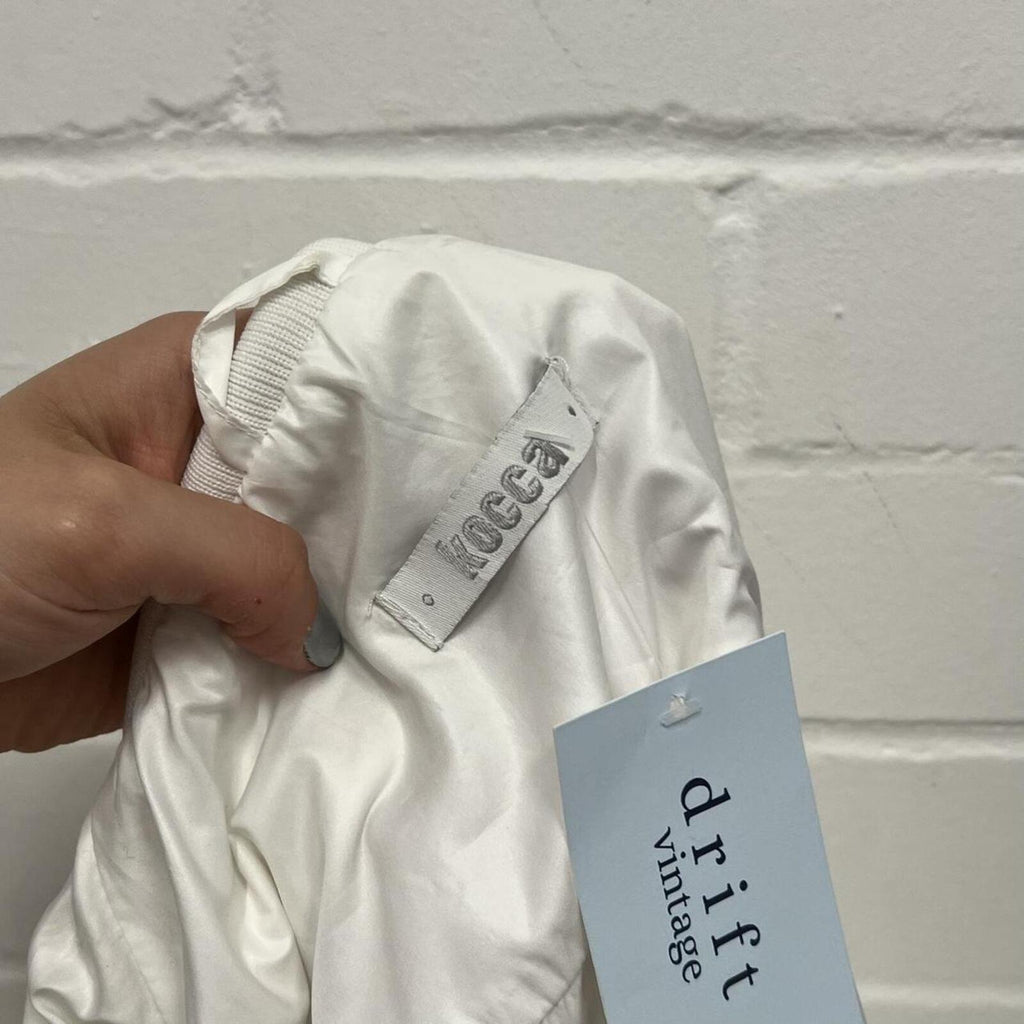 White fitted lightweight vintage bomber jacket